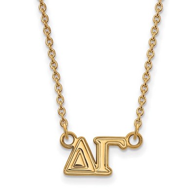 Black Bow Jewelry 14k Yellow Gold Plated Sterling Silver Delta Gamma Greek Life Necklace 18 Inch