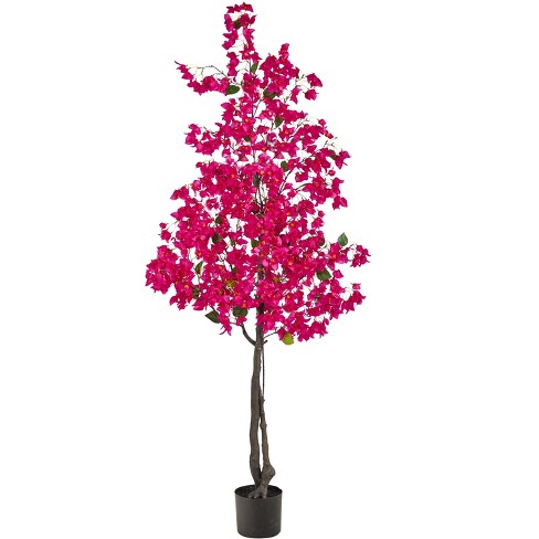 Nearly Natural 6-ft Bougainvillea Artificial Tree, Pink - image 1 of 4