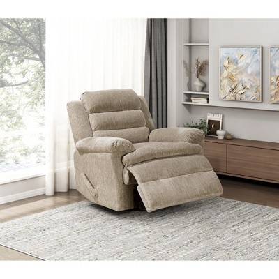 Microfiber Swivel Glider Recliner Chair with Plush Comfort and Removable Seat Back