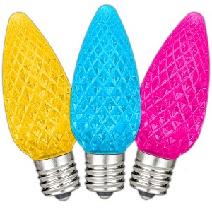Novelty Lights C9 LED Faceted Christmas Replacement Bulbs Dimmable 25 Pack - 1 of 4