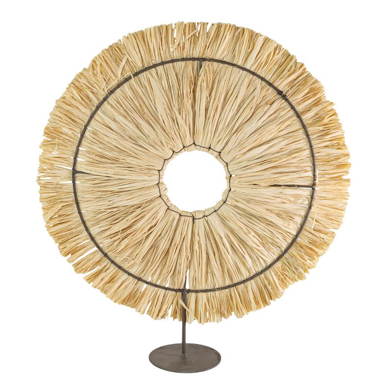Circle Standing Decorative Accent Raffia & Metal - Foreside Home & Garden, 4 of 6