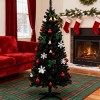 TopComfy Christmas Tree Stands Artificial Christmas Tree with Realistic Branches Christmas Interior Decor for Living Room, Black, 33.49"*5.91"*6.7" - 2 of 4