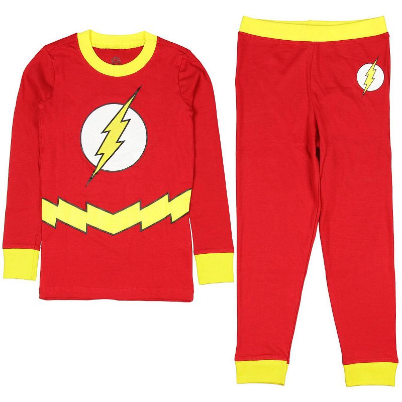 DC Comics Flash Little Boys 2 Piece Shirt & Pants Pajama Set Red, 1 of 4
