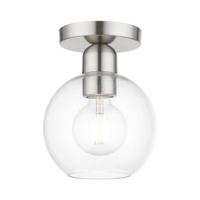 Livex Lighting Downtown 1 - Light Semi-Flush Mount in  Brushed Nickel