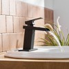 BWE Waterfall Single Hole Single-Handle Low-Arc Bathroom Faucet With Drain Assembly in Matte Black - 2 of 4
