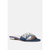 Sally Womens Blue Flat Embellished Sandals - image 2 of 4