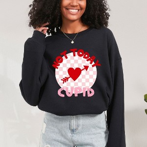 Simply Sage Market Women's Graphic Sweatshirt Not Today Cupid Checkered - 1 of 4