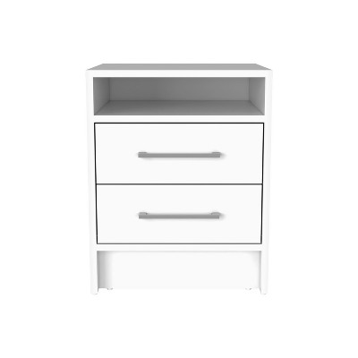 NicBex 14.7 inch Wide Nightstand with 2 Drawers,Modern Side Table with Metal Handles,Bedside Table for Bedroom,Living Room