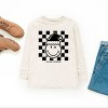 SmileyWorld Checkered Christmas Wink - Youth Long Sleeve Graphic T-Shirt - 3 of 4