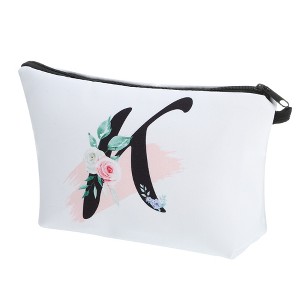 Unique Bargains Large Capacity Zipper Personalized Small Makeup Bag White - 1 of 4