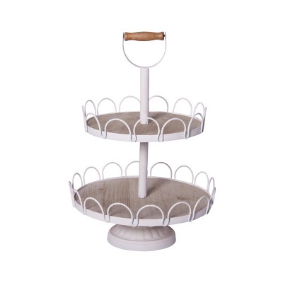 VIP Metal 18.5 in. White Double Tiered Display Tray