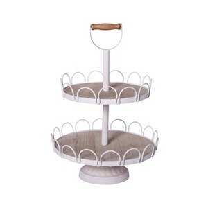 VIP Metal 18.5 in. White Double Tiered Display Tray - 1 of 4