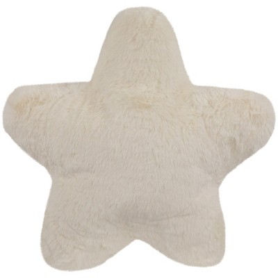 13" White Snowflake Embroidered Plush Christmas Throw Pillow