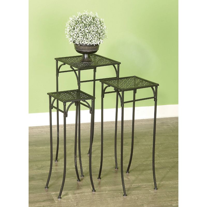 Set of 3 Traditional Iron Rectangular Plant Stands - Olivia &#38; May, 3 of 10