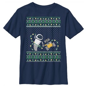 Boy's Wall-E Eve Ugly Sweater T-Shirt - 1 of 4