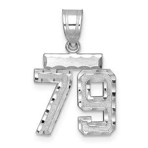 Black Bow Jewelry 14k White Gold, Varsity Collection, Small D/C Pendant, Number 79 - 1 of 3