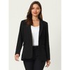 Hobemty Women's Long Sleeve 1 Button Notch Lapel Collar Blazer - 2 of 4