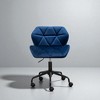 Mshliw Velvet Tufted Swivel Office Chair with Adjustable Height, Dining Chair, Black Metal Base & Casters for Home or Workspace - 2 of 4