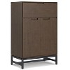 ORRD  Bar Cabinet Walnut Brown - Solid Rubberwood Wine Cabinet with Stemware Racks & Metal Base - 4 of 4