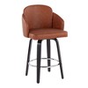 Contemporary Fixed-Height Counter Stool with Swivel in Wood and Round Footrest, Set of 2 - 2 of 4