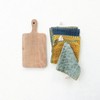 Storied Home Cotton Dishcloth on a Mango Wood Board, Multicolor, Set of 3 - 2 of 3