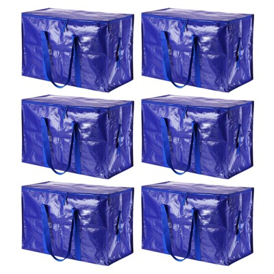 Unique Bargains Extra Large Moving Bags with Reinforced Handle Underbed Storage Tote 6 Pcs