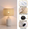 20.8" Japandi White Speckled Ceramic Table Lamp with Rattan Shade, Textured Vase Shape for Bedside, Living Room, Entryway, Reading Nook, or Lounge - 4 of 4