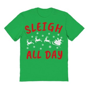 Rerun Island Men's Christmas Sleigh Allday Short Sleeve Graphic Cotton T-Shirt - 1 of 1