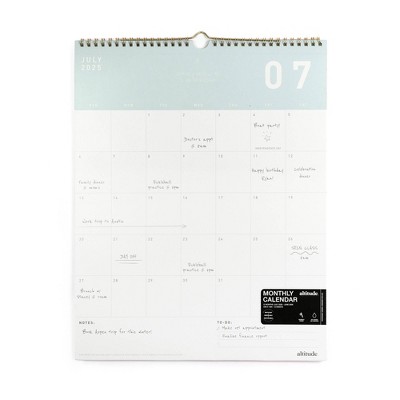 Altitude 12"x15" Wall Calendar Monthly Undated Seafoam Blue