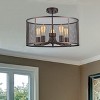 Chloe Lighting Lorry Industrial 5 Light Rubbed Bronze Semi-Flush Ceiling Light 20" Wide - 3 of 4