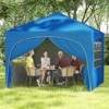 Costway 10 X 10 FT Pop up Canopy Tent Outdoor Easy Setup Sunshade with Wheeled Bag Blue/White/Gray - 4 of 4