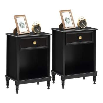 Whizmax Nightstands Set of 2, Bedroom Nightstand with Drawer and Storage Shelf
