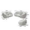 WJSHome Upholstered Bean Bag Bubble Sofa Curved Couch, 3D Honeycomb Shape Modern Couches for Living Room (Light Gray, 1 Seater, 2 Seater, 3 Seater) - 3 of 4