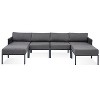 Yami 6pcs Aluminum Frame Patio Conversation Set with Removable Olefin Extra Thick Cushion and Coffee Table, Outdoor Furniture - Maison Boucle - 2 of 4