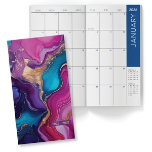 2-Year Monthly Pocket Planner, 3.5"x6.5", 2026-2027: Weekly Organizer (Pink Purple Marble) - 1 of 4
