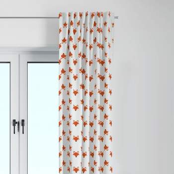 Bacati - Playful Fox Orange/Grey Curtain Panel