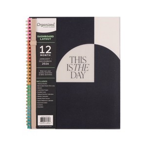 Happy Brands Organized 'Believe You Can' 2026 12 Months 11.13"x9.38" Twin Loop Planner - 1 of 4