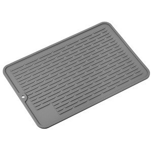 Unique Bargains Kitchen Silicone Heat Resistant Non-slip Dish Drying Mat 11.8" x 7.9" 1 Pc - 1 of 3