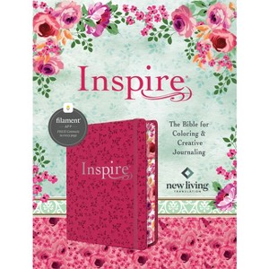 Inspire Bible Nlt, Filament Enabled (Hardcover Leatherlike, Pink Peony) - (Leather Bound) - 1 of 1