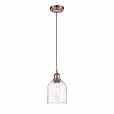 Bella - 1 Light Cord Hung Mini Pendant In Industrial Style-9.5 Inches Tall and 5.5 Inches Wide