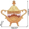 Aoibox Vintage European Peacock Sugar Bowl with Lid & Spoon, Glass & Zinc Alloy Container for Sugar, Spice, Salt,Coffee Bar,Kitchen,Wedding Party,Gold - 3 of 4