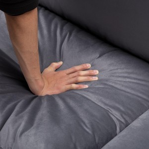 117.7" Charcoal Velvet U-Shaped Sofa - Luxury Ottoman Set with Stain-Resistant Fabric - 1 of 4