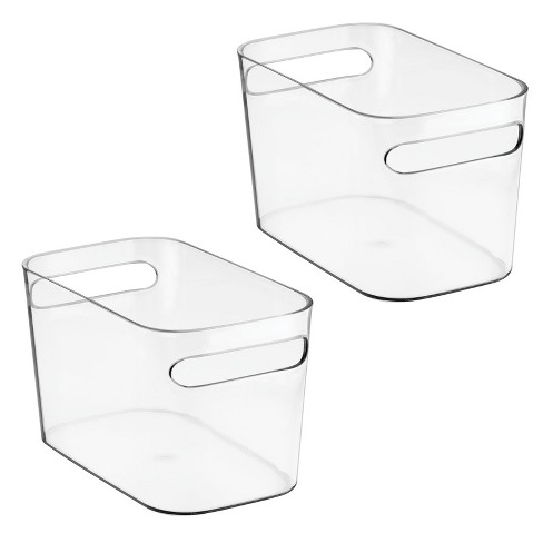 Mdesign Tall Plastic Bathroom Organizer Bin With Built-in Handles, 4 Pack,  Clear : Target