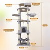 78.8 in Light Gray Cat Tree Tower with Wide Base, Large Condo, 12 Sisal Scratching Post, Big Hammock, Large Top Platform - 2 of 4
