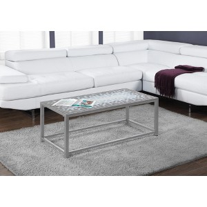 Coffee Table, Accent, Cocktail, Rectangular, Living Room, 42inL, Blue Tile, Grey Metal, Transitional - 1 of 1