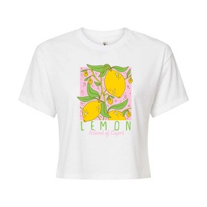 Women's - Instant Message - Lemon Island Of Capri Cropped Graphic T-Shirt - 1 of 4