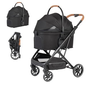 Itopfox Luxury Pet Stroller for Medium Dogs Up to 66lbs or 2 Small Pets – 3-in-1 Dog & Cat Stroller with Removable Carrier, Foldable & Lightweight - 1 of 4