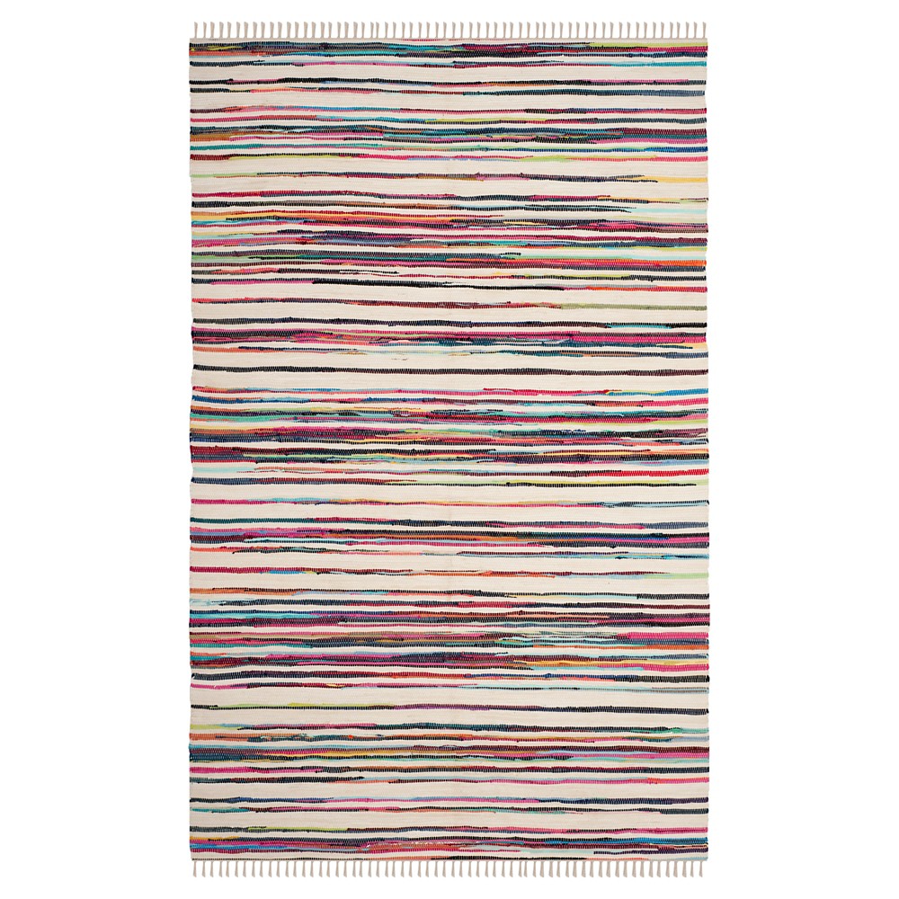 3'x5' Stripes Woven Accent Rug Ivory/Pink - Safavieh