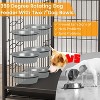 57.1" Tall Dog Crate Furniture - 3-Layer Shelves, Double Doors w/2 Bowls & Flip Top - Removable Tray - 4 of 4
