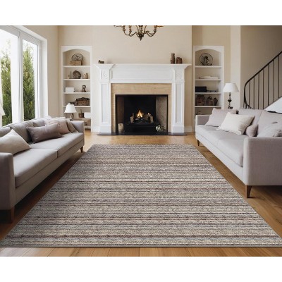 Washable Hallway Runner Rug Modern Abstract Accent Carpet Non-Slip Backing Non-Shedding Contemporary Striped Transitional Rug Runner